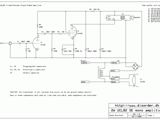 2W UCL82 SE amplifier schematic