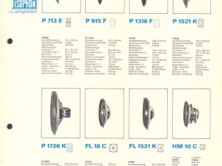 isophon speaker catalogue 1969