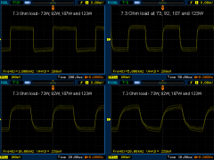 Tube amplifier 6P45S  square wave test 1kHz to 20kHz