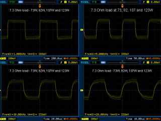 Tube amplifier 6P45S  square wave test 1kHz to 20kHz