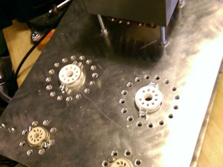 Tube amplifier 6P45S prototype sockets