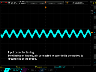 Tube amplifier 6P45S  noise test input capacitor right phasing