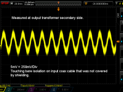 Tube amplifier 6P45S  noise test input coax cable