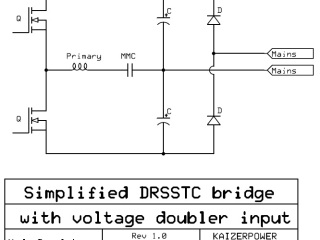Tesla Coil DRSSTC design guide voltage doubler bridge