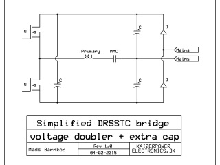 Tesla Coil DRSSTC design guide voltage doubler bridge with capacitor