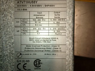 schneider altivar frequency inverter marking