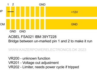 ACBEL FSA021 IBM 39Y7228 PSU pinout