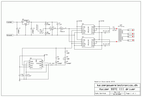 tesla coil Kaizer SSTC III driver schematic